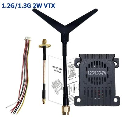 China 1.2G 1.3G 30km FPV Transmissor de vídeo 1.2GHz 1.3Ghz 2W VTX analógico 8 canais FPV VTX à venda