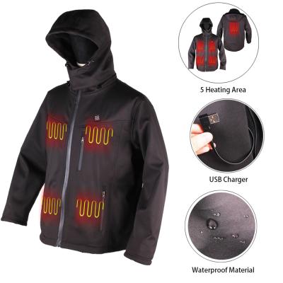 China Sustainable Outdoor Waterproof USB Rechargeable Battery Operated Winter Heated Jacket For Skiing for sale