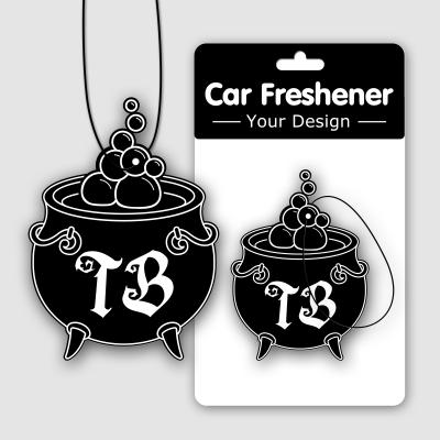 China New Design Custom Car Air Freshener Car Absorbent Paper Perfume Anticurl With Logo for sale