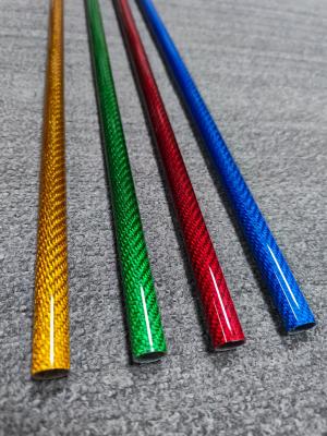 China Round Colorful High Modulus Carbon Fiber Roll Wrapped Tubes for sale