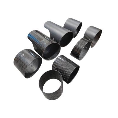 China High Intensity Wrapped Carbon Fiber Exhaust Tip CFRP Muffler End Pipe Tail Pipe for sale