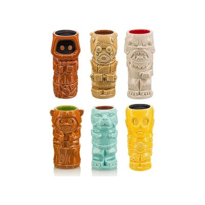 China Hawaiian Cocktail Glass Tiki Style Ceramic Cup Personalized Tiki Cup Modern Collectible Tiki Mugs Creative for sale