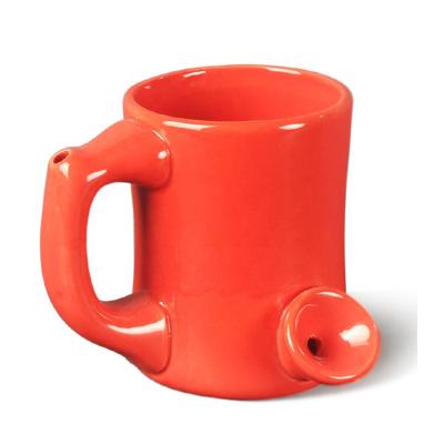 China Sustainable Wake And Bake Coffee Mug Fashion Craft Roast AND Toast CUP Ceramic Smoking Pipe Mug for sale