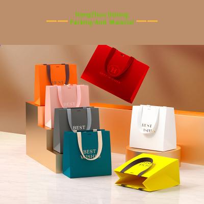 China Recyclable Paper Kraft Paper Logo Printing Logo Printing Shopping Handbag Clothing Bag Custom Gift Bag Take Out Packaging Bag for sale