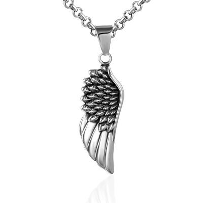 China Vintage Vintage Wings Metal Hip Hop Feather Pendant Charms Jewelry Accessories For Necklace for sale