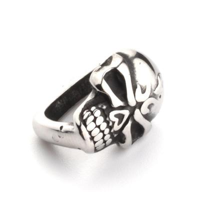 China For DIY Bracelet Bangle Skull Charm 316L Steel In Cool Design For 6X12Mm Rope Spacer for sale