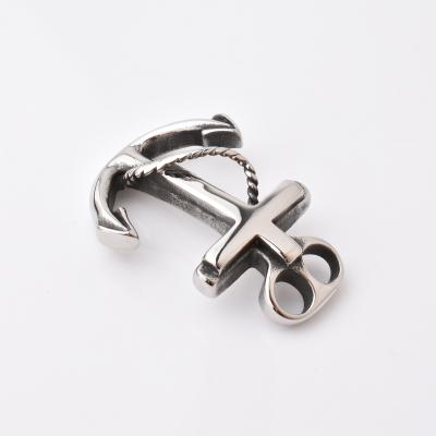 China For DIY Bracelet Diy Stainless Steel Anchor Clasp Hook Charm For Genuine Leather Bracelet for sale