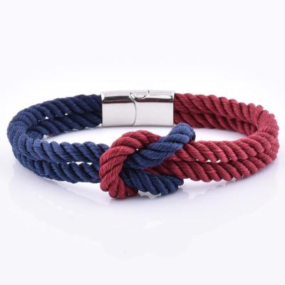 China Handcrafted Rope Knot Bracelet Men's Bracelet FASHIONABLE Nylon Bracelet New Design With Clasp for sale