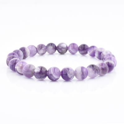 China FASHIONABLE Handmade Amethyst Quartz Gemstone Bead Bracelet 8mm Round Beads Stretch Bracelet Women Men for sale