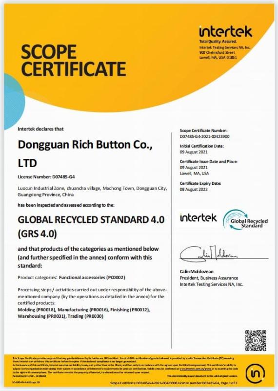 GRS - Dongguan Rich Button Co., Ltd