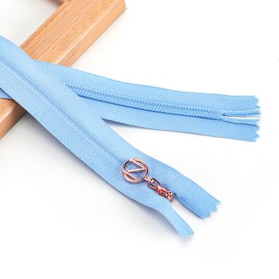 China Rich Zipper Custom Length Colorful 3#/5#/8# Open End Metal Viable Nylon Invisible Plastic Zipper For Clothes for sale