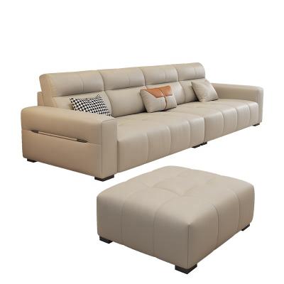 China Other Modern fashionable cream style four-seater cat claw leather living room hotel sofa for sale