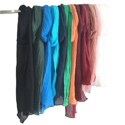 China Hot Sale Custom Made Ramie Cotton Solid Color Sunscreen Eco-Friendly Scarf for sale