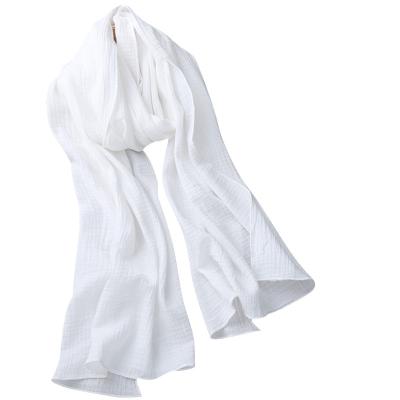 China Luxury White Spring Autumn Scarf Hijab For Women Wholesale Wool Silk Cotton Eco-friendly for sale