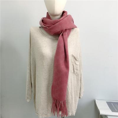 China Skin Friendly New Arrival Autumn Thicken Exquisite Cashmere Jacquard 100% Pure Wool Scarf With Long Tassels for sale