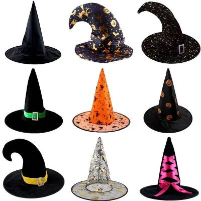 China Different Size Fancy Striped Mini Bulk Halloween Filter Witch Plastic Hat For Party Cosplay for sale