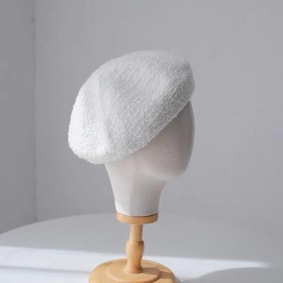 China Big picture wind fragrant cream small thin beret show face xiaoluxia hat custom head lady for sale