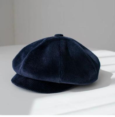 China Custom Japanese Main Show Face Big Newsboy Big Edition Corduroy Small Picture Cotton Autumn And Winter Hats For Men And Women for sale