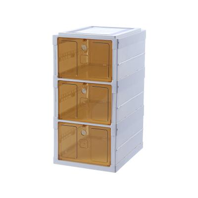 China Folding Folding Without Installation Cabinet Walk Mount Shoe Boxes Shoe Storage Rack Plastic Organizer for sale