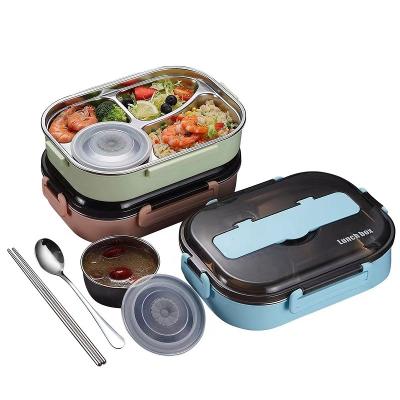 China Freshness Preservation Eco School Tiffin Box Caterer Insulated Airtight Stainless Steel Food Containers Kids Bento Lunch Box for sale