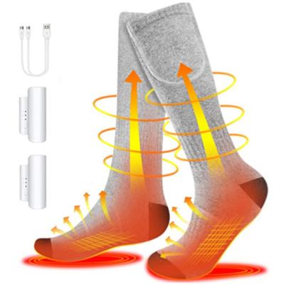 China 3 QUICK DRY Thermal Women Logo Heating Socks Custom Made Levels Temperature Control Rechargeable Battery Heated Heat for sale