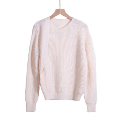 China Anti-wrinkle Hot selling fashionable round neck ladies knitted pullovers autumn and winter solid color pullovers knitted tops women's sweater for sale