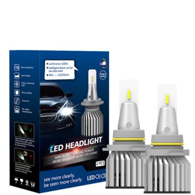 China Globalpowerleds 6063 Aviation Factory Aluminum Motorcycle Led Headlight Led Mini 9006/HB4 6000K 6000lm Car LED HID Kit By Electric Xenon for sale