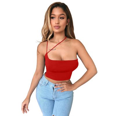 China Wantmove 2021 summer new women's sexy sleeveless cross halter Anti-wrinkle tops fashionable AM975 for sale