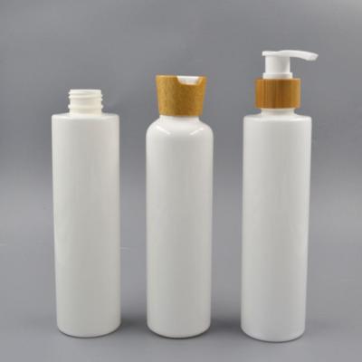 China Compostable Recycable Shampoo Bottle With Bamboo Sprayer Pump for sale