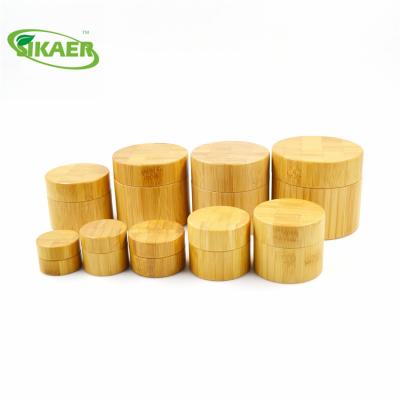 China Plastic Bottles 30g 50g Eco - Friendly Organic Bamboo Containers Recyclable Material Cosmetic Jars for sale