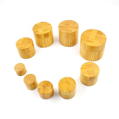 China Personal Care Cosmetic Glass Jar Bamboo Container Bamboo Packaging for sale