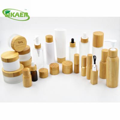 China Biodegradable Bamboo Environmental Personal Care Lotion Pump Bottle Cosmetic Christmas Bottle Packaging for sale