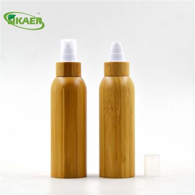 China Biodegradable Whole Bamboo Pump Sprayer Cosmetic Bottle120ml 200ml Lotion Bottle Cosmetic Packaging for sale