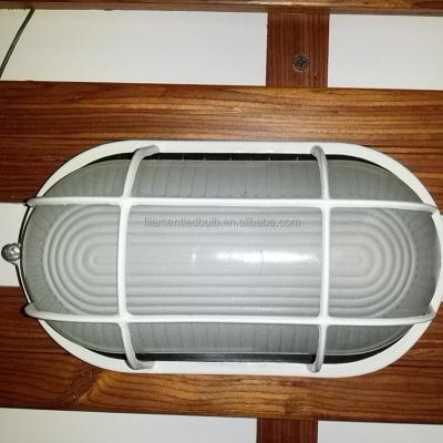 China Ip54 e27 Courtyard Ip54 e27 Die Casting Bulkhead Light Outdoor Aluminum Oval Waterproof Wall Light Fixture for sale