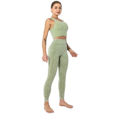 China Breathable Seamless Sports Suit Women Sportswear Two Piece Set Yoga Set Workout Clothes Gym Clothing High Waist Leggings Seamless Sport Top for sale