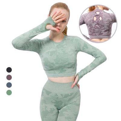 China 2022 Breathable New Tie Dyeing Three Piece Yoga Set Seamless Gym Fitness Set Sexy Women Workout High Waist Sportswear Clothing for sale