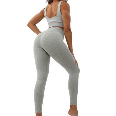 China Custom yoga thin sexy elastic Breathable pure color leggings sets plus size bra yoga and sports 2 piece yoga suit for sale