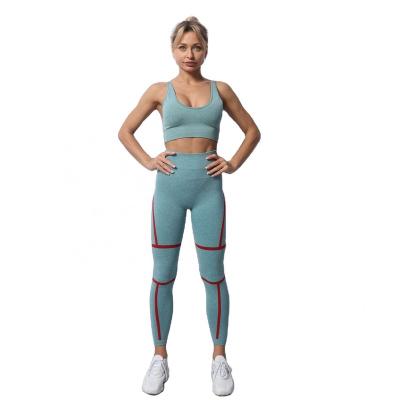 China New Design High Waist Women Fitness Clothing Woman Sportswear Yoga Set Seamless Activewear Set Breathable Gym Leggings for sale