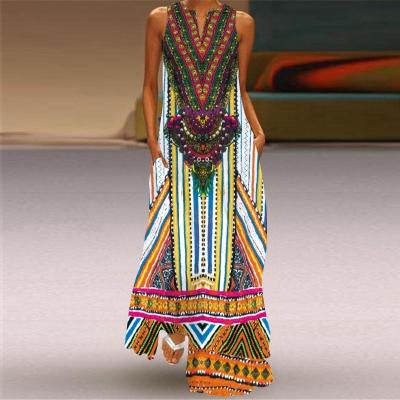 China 2022 New European and American Women's Sexy V-neck Fashion Backless Long Sleeve Anti-Static Ruffles Printed Mini Short Dresses for Beach for sale