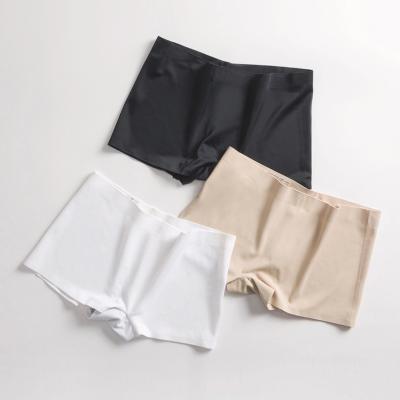 China Antibacterial In Ice Running Seamless Silk Panties Boyshort Underwear Women Comfortable One Piece Panties for sale