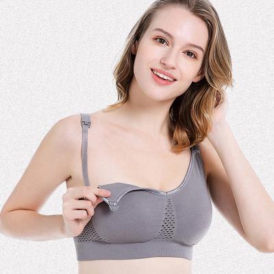 China Best Hot Selling High Quality Seamless Nursing Breastfeeding Maternity Amazonian Front Closure Maternity Spandex Plus Size Pump Bra for sale