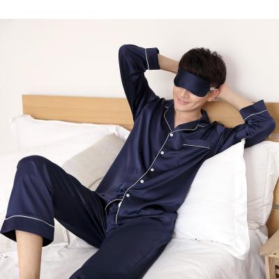 China Breathable Male Home Loose Men's Satin Pajamas Silk Nightgowns Pajamas Pajamas Set Male Sleepwear for sale