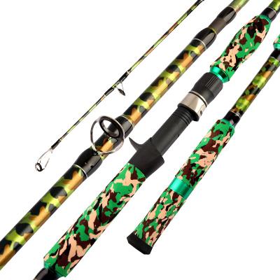 China WONDERFUL Carbon Fiber Camouflage Freshwater 2.1m 2.28m 2.4m Eva Black Handle High Carbon Long Hard Cast Lightweight Telescopic Lure Rod for sale