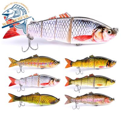 China 220mm ABS 113g Hard Bionic Plastic Wobbler Wholesale 5 Segment Plastic Wobbler Lure Swim Slow Lowering Multi Joint Fishing Bait for sale