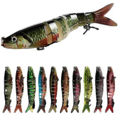 China WONDERFUL 20g ABS Plastic 13.5cm ABS Hard Plastic Fishing Lure 8 Jointed Knotty Bait Dace Pike Seabass Tackle for sale