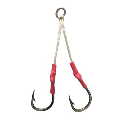 China High Tensile WONDERFUL Strong Line Red-spotted Grouper Barbed Twine Double Aid Building Hook for sale