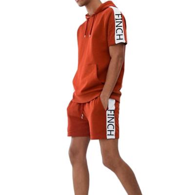 China Breathable Custom Summer Casual 2 Piece Hoodie And Short Sets Jogging Suit For Men Two Piece Short Set for sale