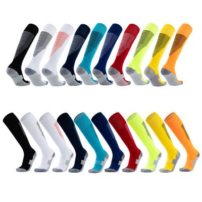 China New Design Breathable Polyester Custom Non Slip Socks For Men Custom Logo Soccer Socks Football Socks for sale