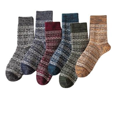 China Thick Heavy QUICK DRY Mens Knit Winter Knock Down Soft Warm Comfort Crew Knock Woolen Multicolor Sock for sale