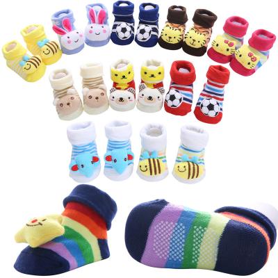 China QUICK DRY winter thickened non-slip cheap cartoon baby socks say loose lip floor 0-1 year wholesale knitted warm socks anti-slip for sale